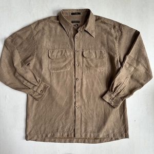 Vintage Faux Suede Button Down Shirt